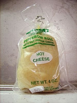 A packaged pepperoni roll