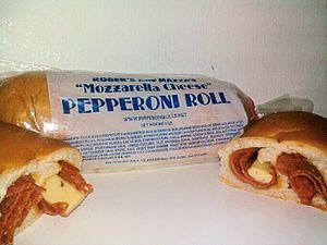 A packaged pepperoni roll 