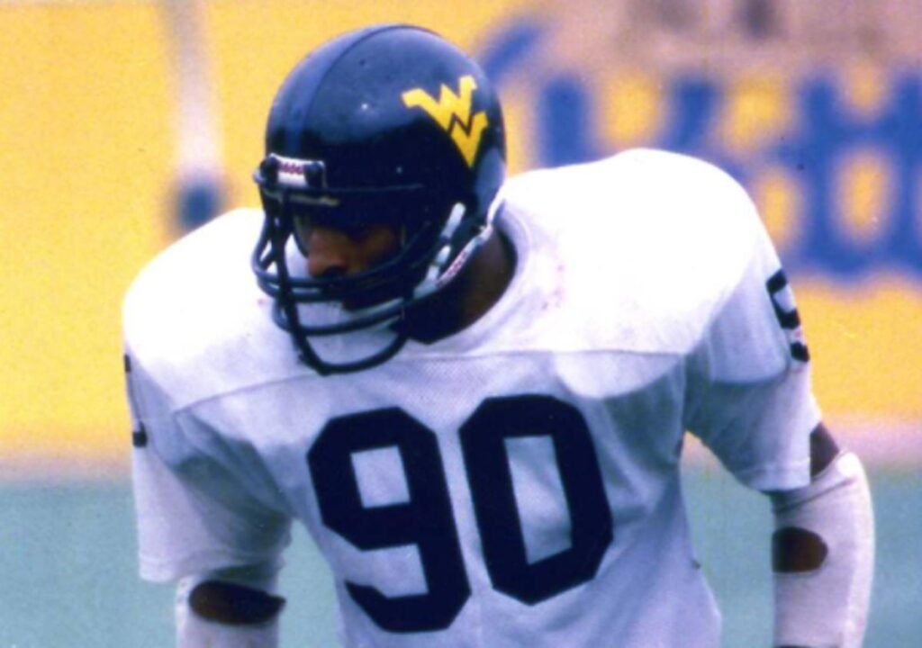 A picture of former WVU football player Darryl Talley